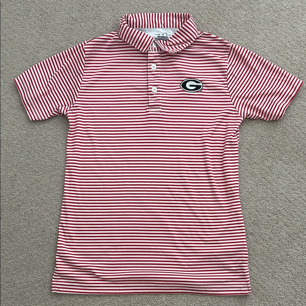 EUC Garb red stripe performance Georgia polo